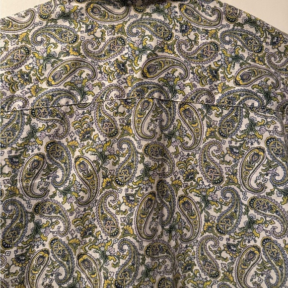 Villager Liz Claiborne Paisley Blouse in Green and Yellow multicolor size 6 - Picture 7 of 7